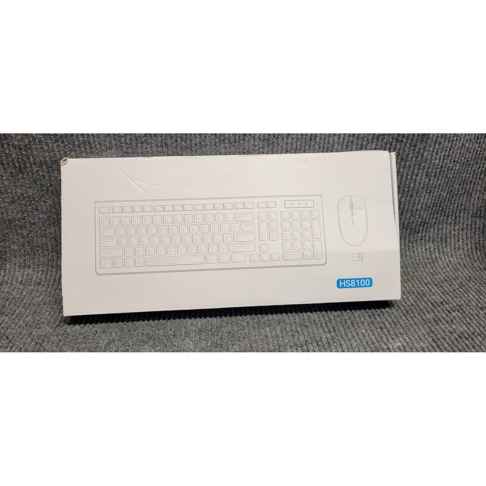RECCAZR HS8100 Wireless Keyboard and Mouse Combo Cream White 2.4GHz USB Receiver